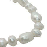 Collier doré perles de culture de différentes tailles avec noeuds blancs 60 cm