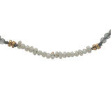 Collier doré labradorite et rang de perles de culture 38 cm