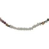 Collier doré tourmaline et rang de perles de culture 38 cm