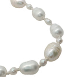 Collier doré alternance petites et grandes perles de culture avec noeuds blancs 50 cm