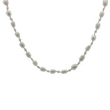 Collier doré petites et grandes perles de culture noeuds turquoise 50 cm