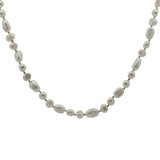 Collier doré perles de culture de différentes tailles avec noeuds beige 50 cm
