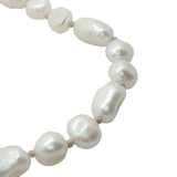 Collier doré perles de culture de différentes tailles avec noeuds beige 50 cm