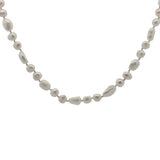 Collier doré perles de culture de différentes tailles avec noeuds blancs 50 cm