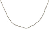 Collier doré petites perles de culture et fil beige 60 cm