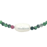 Fine stone and cultured pearl bracelet