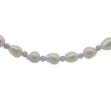 Collier doré perles de culture et améthyste 42 cm