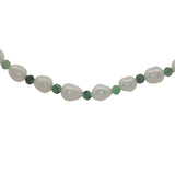 Collier doré perles de culture et rubis zoisite 42 cm
