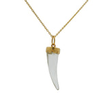 Collier doré corne en cristal 42 cm