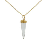 Collier doré corne en cristal 42 cm