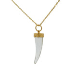 Collier doré corne en cristal 42 cm