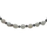 Collier doré perles de culture et iolite 42 cm
