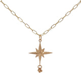 Collier doré étoile des vents pampilles 60 cm