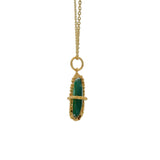 Gold necklace stone cage balls