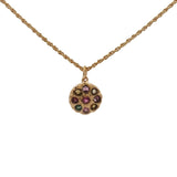 Collier doré fleur tourmaline 42 cm