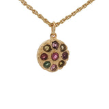 Collier doré fleur tourmaline 42 cm