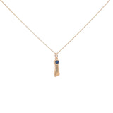 Golden necklace with Figa and stone pendant