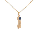Golden necklace with Figa and stone pendant