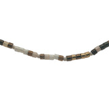 Collier doré perles Miyuki marron et blanc 38 cm