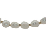Collier doré perles de culture et petites perles dorées 50 cm