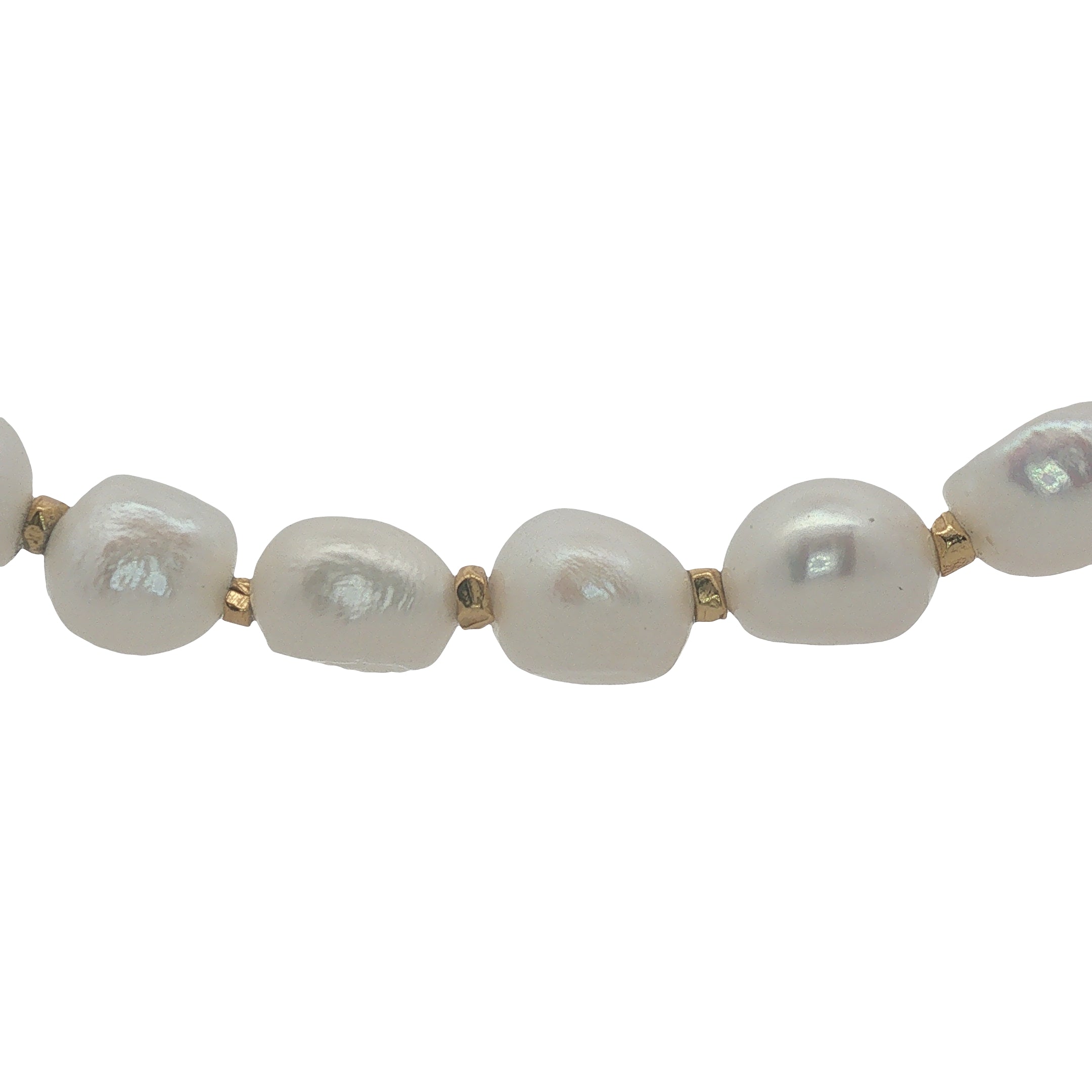 Collier doré perles de culture et petites perles dorées 50 cm