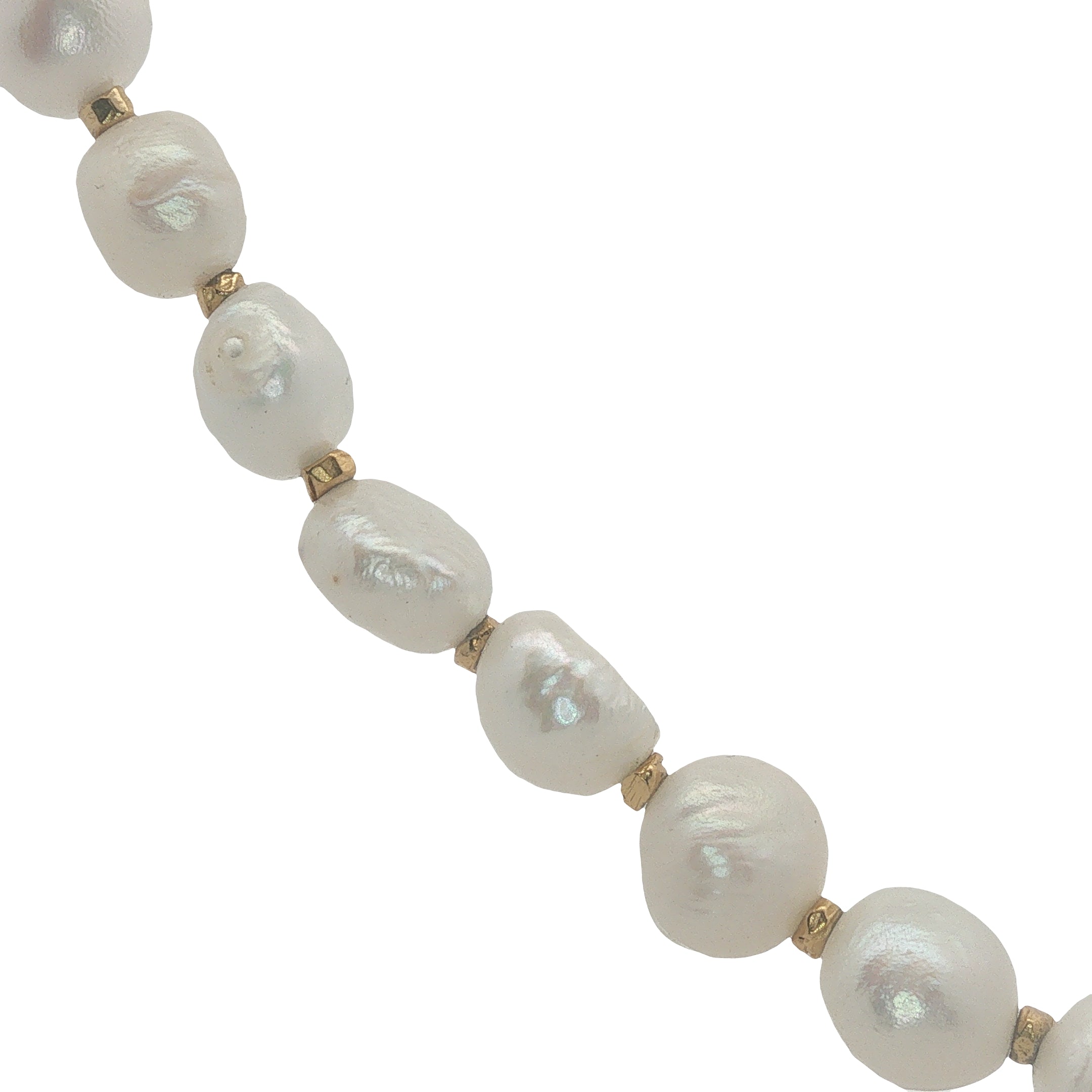 Collier doré perles de culture et petites perles dorées 50 cm