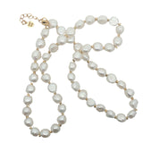 Collier doré perles de culture et petites perles dorées 50 cm