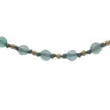 Collier doré perles turquoise et perles dorées 42 cm