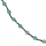Collier doré perles turquoise et perles dorées 42 cm