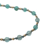 Collier doré perles turquoise et perles dorées 42 cm