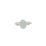 Bague argent 925 médaille Madone et zircons