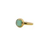 Bague doré trèfle en onyx verte