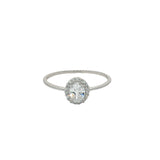 Bague solitaire argent 925 orné de zircons blancs