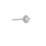 Bague solitaire argent 925 orné de zircons blancs