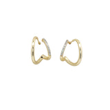 Créoles dorées avec double anneau et zircons