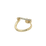 Créoles dorées avec double anneau et zircons