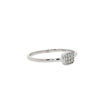 Bague solitaire argent 925 petit carré pavé de zircons