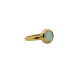 Bague doré trèfle en amazonite