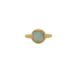 Bague doré trèfle en amazonite