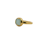 Bague doré trèfle en amazonite