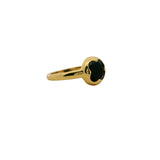 Bague doré trèfle en onyx noire