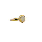 Bague doré trèfle en pierre de lune