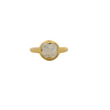 Bague doré trèfle en pierre de lune