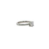 Bague solitaire en argent 925 et zircons