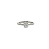 Bague solitaire en argent 925 et zircons