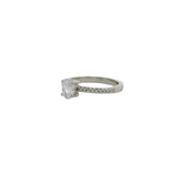 Bague solitaire en argent 925 et zircons