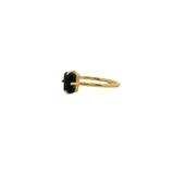 Bague dorée rectangle en onyx noire