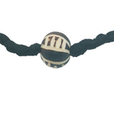 Navy blue braided bracelet and African pearl
