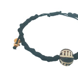 Navy blue braided bracelet and African pearl