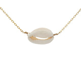 Collier doré avec cauri naturel 40 cm